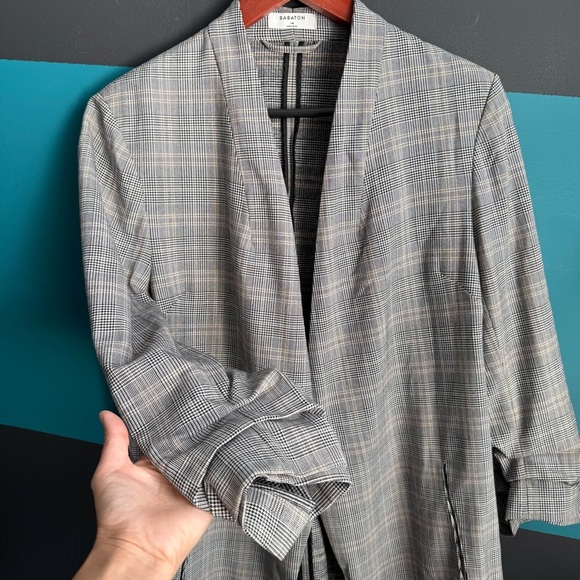 Babaton Gray Plaid Blazer size 14 - Picture 6 of 15